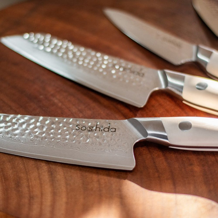 Soshida Masshiro 4 Piece Damascus Chef Knife Set