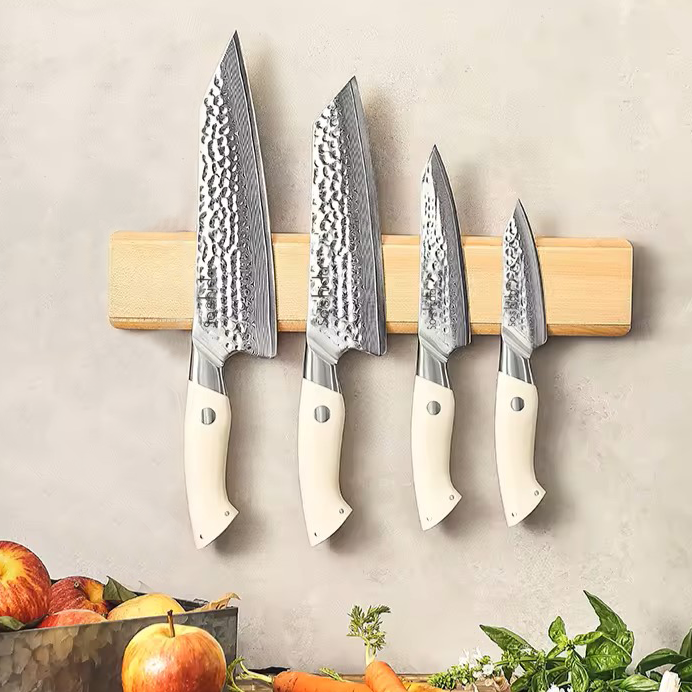 Soshida Masshiro 4 Piece Damascus Chef Knife Set