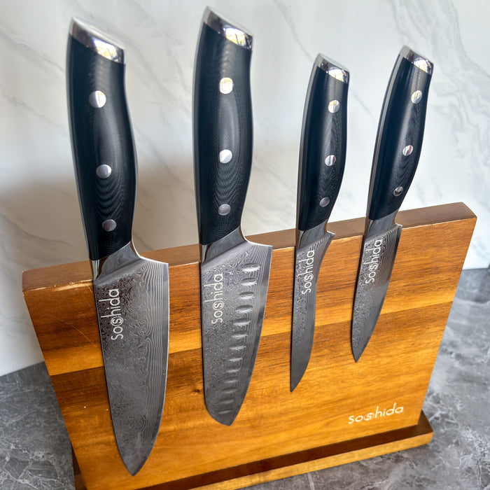 Soshida G10 Damascus Chef Knife Set