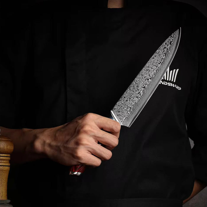 Soshida AUS-10 Damascus Chef Knife Set