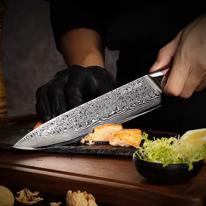 Soshida AUS-10 Damascus Chef Knife Set