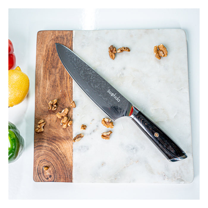 Damascus Steel Professional Chef Knife 8 inch - 67 Layers with Sheath –  Zeekka